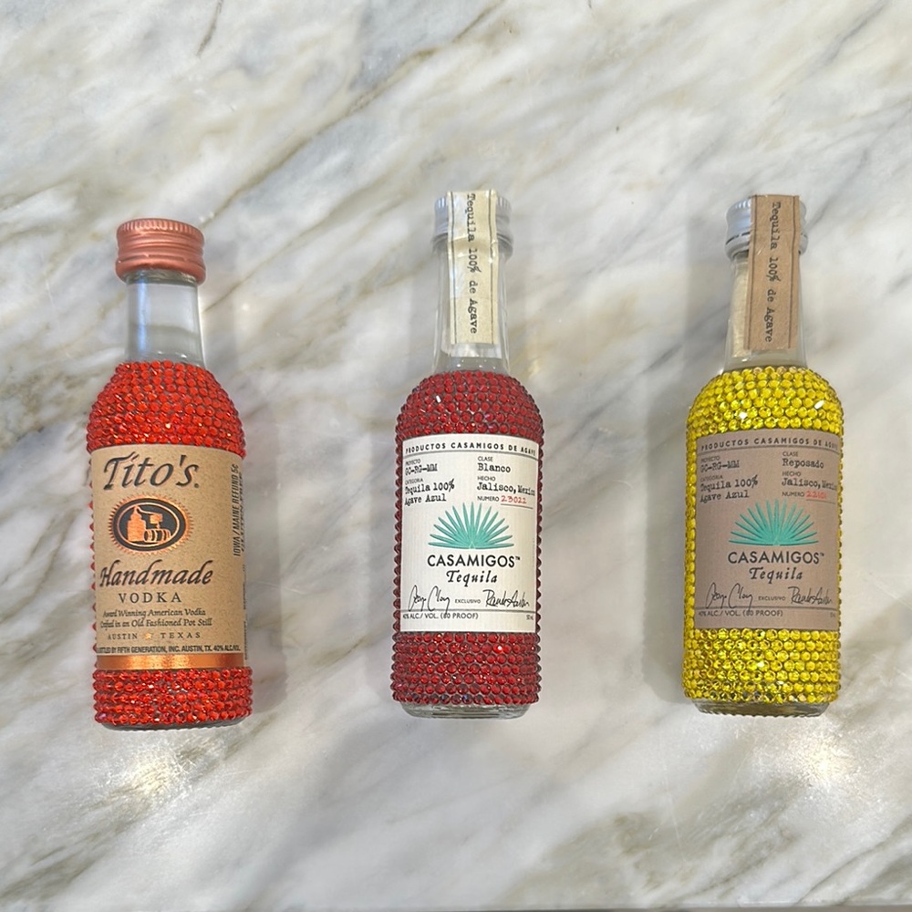 Tito's and Casamigos Mini Bottles with Swarovski (100% authentic)